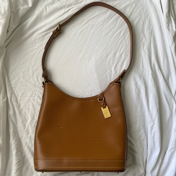 Dooney & Bourne bucket satchel bag in camel - Picture 1 of 6